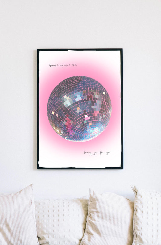 PRINT: pink mirrorball print